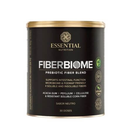 Fiber Biome Laranja Lata 300g 30 doses Essential Nutrition