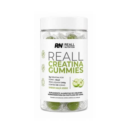 Reall Creatina Gummies Maçã Verde 30 Gomas Reall Nutrition