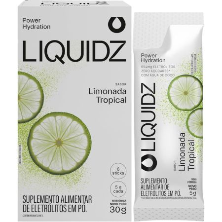 Caixa Liquidz Eletrólitos 14 Sachês 5g Limonada Tropical Liquidz