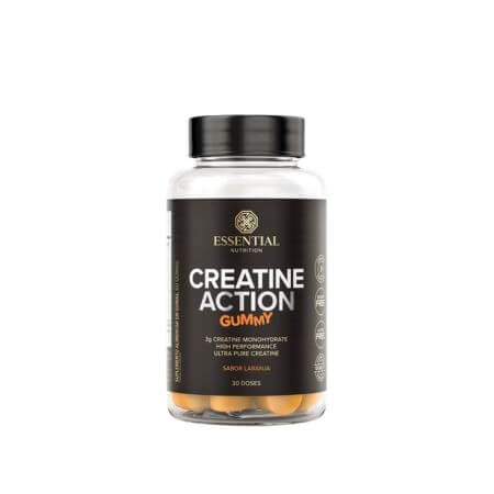 Creatine Action Gummy Laranja 60 Gomas Essential Nutrition