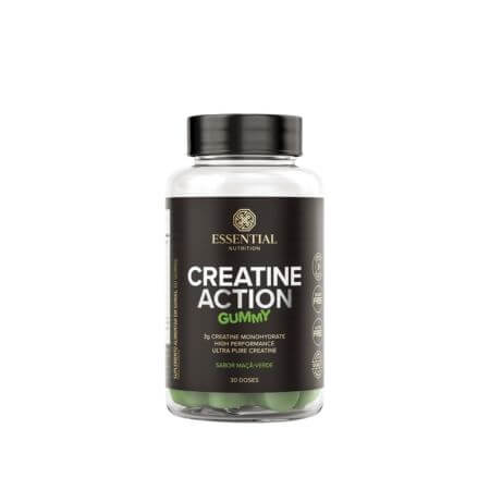 Creatine Action Gummy Maçã Verde 60 Gomas Essential Nutrition