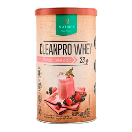 CleanPro Whey Sabor Frutas Vermelhas Lata 450g Nutrify