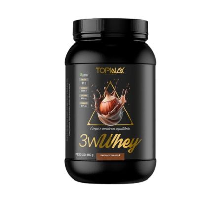 Whey Protein Gold 3W Topway 900g Avelã Com Chocolate Topway