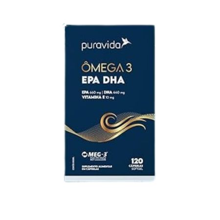 Ômega 3 EPA DHA 120 Cápsulas PuraVida