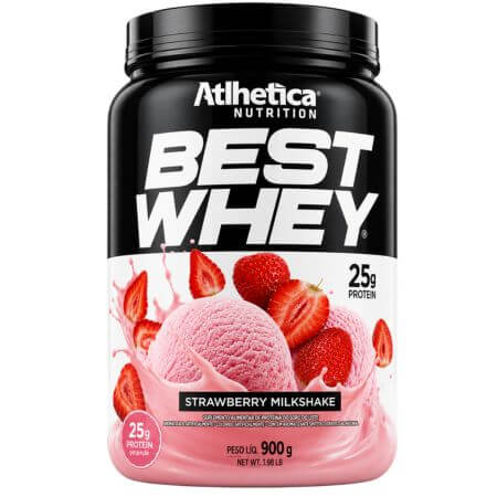 Best Whey 900g Morango Milk Shake Atlhetica Nutrition