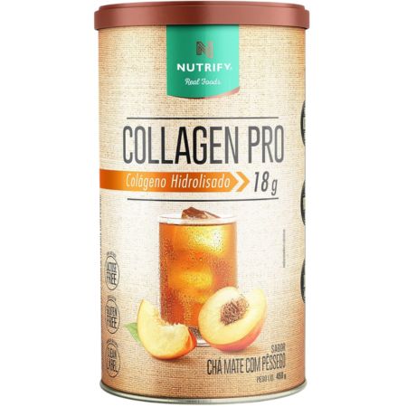 Collagen Pro Sabor Chá Mate Com Pêssego Lata 450g Nutrify