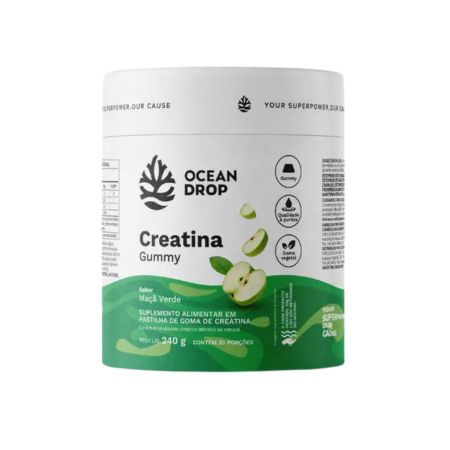 Creatina Gummy Maçã Verde 30 Doses Ocean Drop