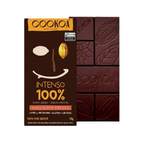 Chocolate 100% Intenso 72g Cookoa