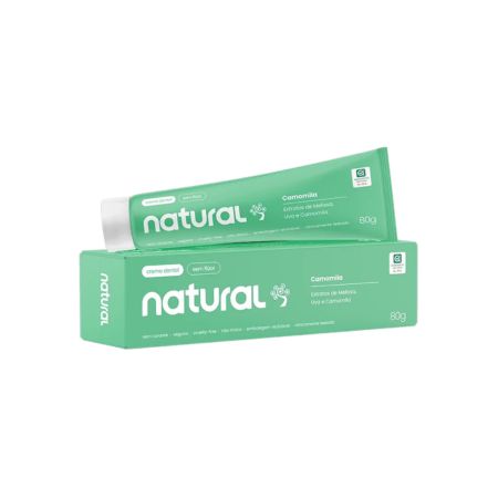 Creme Dental Natural com Camomila, Melissa e Uva 80g Orgânico Natural