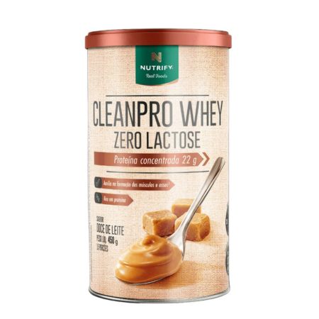 CleanPro Whey Zero Lactose Sabor Doce de Leite 450g Nutrify