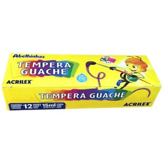 TINTA GUACHE 12 CORES ABELINHA ACRILEX