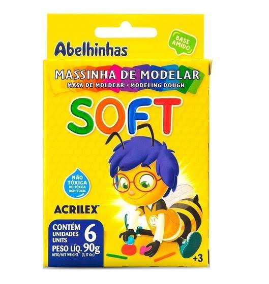 MASSINHA DE MODELAR 06 CORES SOFT ACRILEX