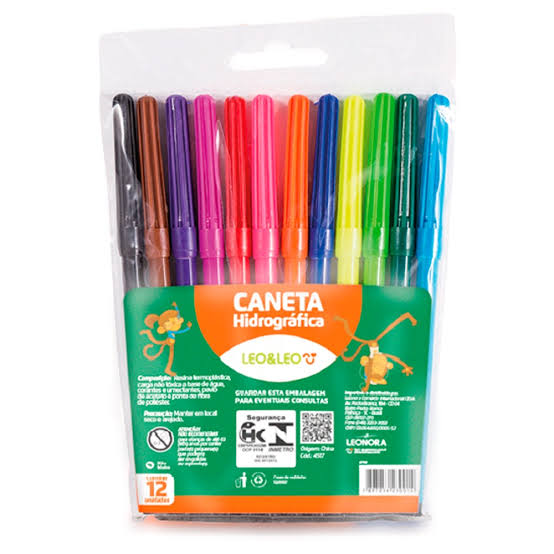 CANETA HIDROCOR 12 CORES LEO&LEO