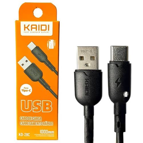 CABO DE CARREGAMENTO TYPE C 1M 3A KAIDI