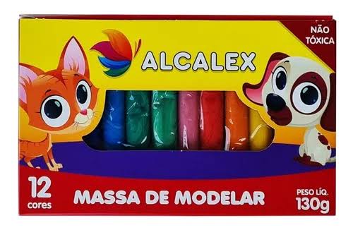 MASSINHA DE MODELAR 12 CORES ALCALEX