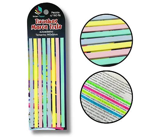 TIRINHAS MARCA TEXTO 140x5mm TOM PASTEL INTER PAPER