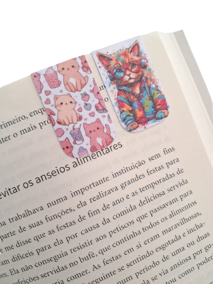 MARCADOR DE PAGINA MAGNÉTICO GATOS C/4