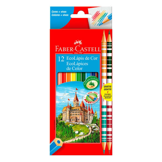 LAPIS DE COR 10 CORES + 2 DUAS PONTAS FABER CASTELL