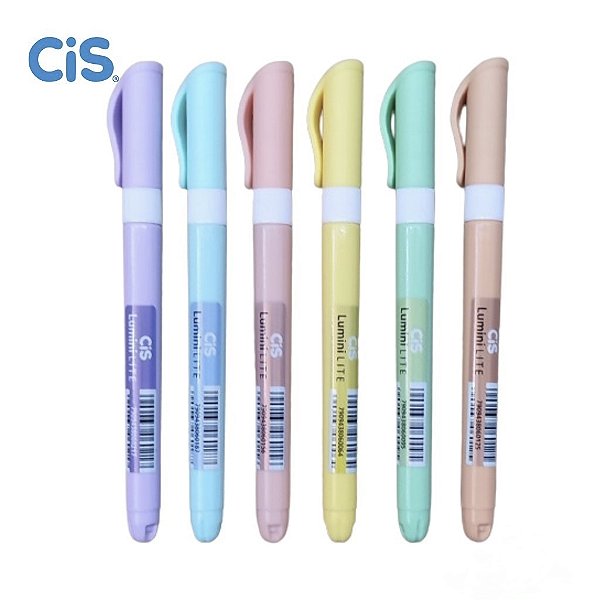 CANETA MARCA TEXTO LUMINI LITE PASTEL CIS
