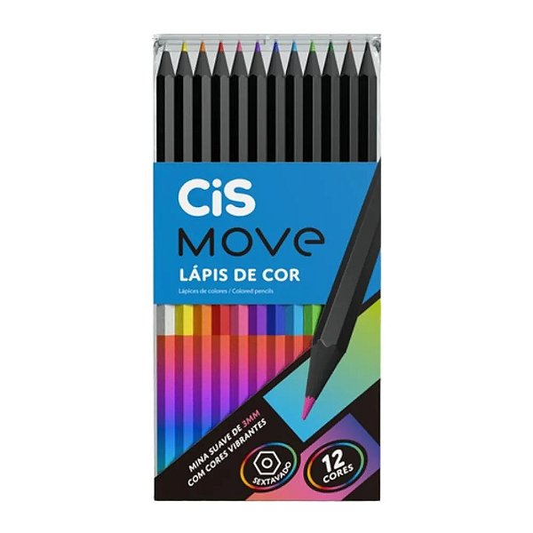 LÁPIS DE COR 12 CORES MOVE CIS