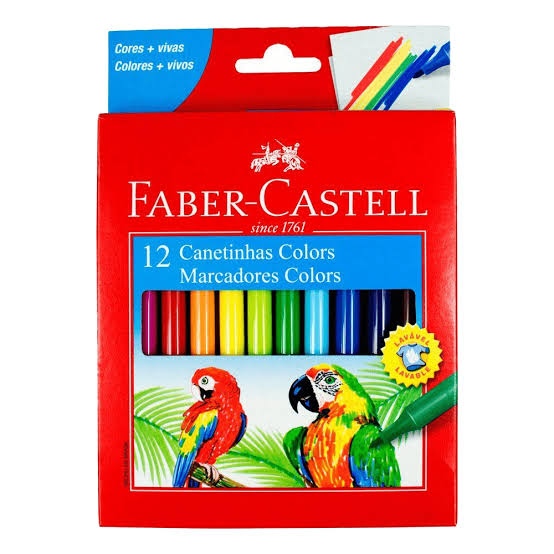 CANETA HIDROCOR 12 CORES FABER CASTELL