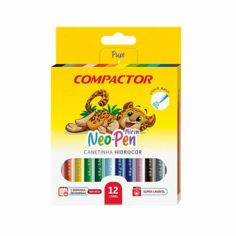 CANETA HIDROCOR 12 CORES MIRIM COMPACTOR