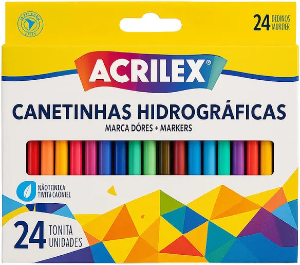 CANETA HIDROCOR 24 CORES ACRILEX