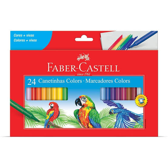 CANETA HIDROCOR 24 CORES FABER CASTELL