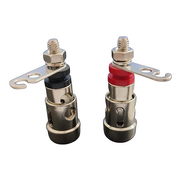 Borne De Pressão Par Conector Terminal Metálico Alto Falante Preto/vermelho