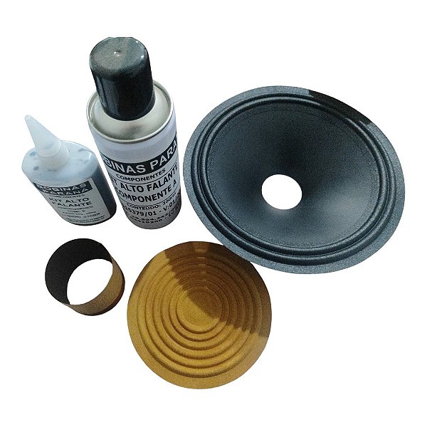 Kit Som Automotivo 8 Polegadas - 12-Cone, 12 Centragem, 12 Bobina + Cola preta e ativador