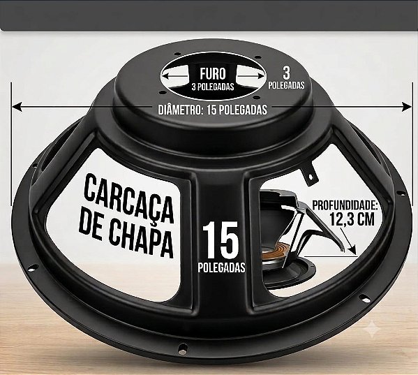 Carcaça de Chapa Para Falante 15 Polegadas Woofer e Subwoofer