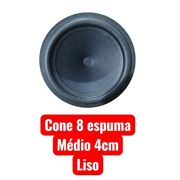 Cone Para Alto Falante 8 Polegadas Borda de Espuma