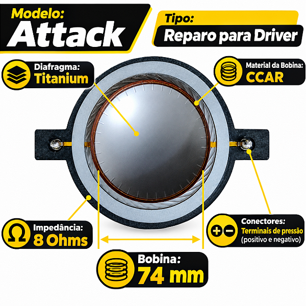Reparo Para Driver Compatível Attack DM 810/835/850 8 Ohms