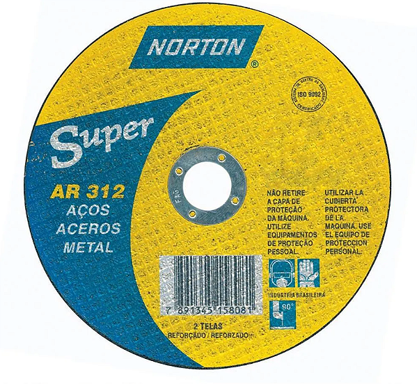Disco de corte inox 4.1/2 1/8x7/8 Super AR312 - 66252842856 - NORTON