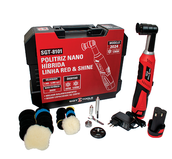 Politriz nano hibrida 12v Mod. SGT8101 300W 2BAT C/CAR C/MAL - 0703810101 - SIGMA