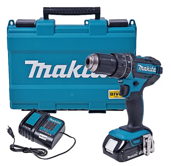 Parafusadeira/Furadeira 1/2" De Impacto 18V 1 Bat. C/Carr. + Maleta - DHP482Y002 - Makita