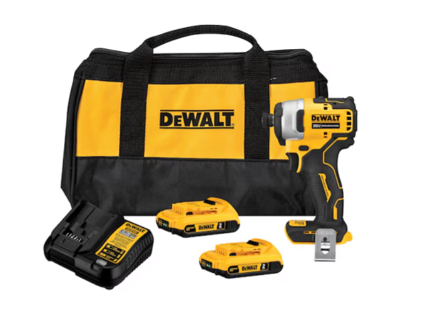 Parafusadeira de Impacto 1/4 20V MAX ATOMIC 2 Bat. C/Carr. - DCF809D2-BR - DeWALT