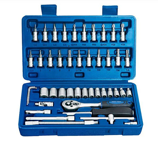 Jogo de Chaves Soquete Impacto Curto 1/4 (46 PEÇAS) -  R010122 - RioSul