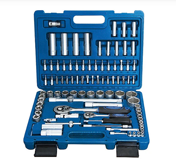 Jogo de Soquetes 1/2'' e 1/4'' Crv - 94 Peças - R010123 - Riosul