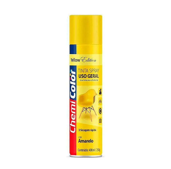 Tinta Spray Uso Geral 400ml Amarelo - 0680091 - CHEMICOLOR