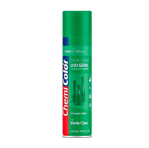 Tinta Spray Uso Geral 400ml Verde Claro - 0680133 - CHEMICOLOR
