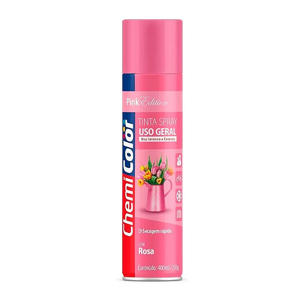 Tinta Spray Uso Geral 400ml Rosa - 0680131 - CHEMICOLOR