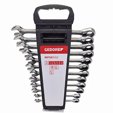 Jogo de Chave Combinada 8 a 19mm Com Catraca 12 Peças R07105012 - 3300850 - Gedore