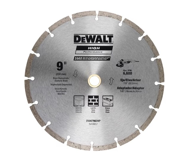 DISCO DIAMANT. SEGMENT. 9POL. 230MM - DEWALT