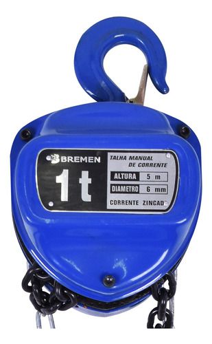 TALHA MANUAL DE CORRENTE1 TON X 5M CORRENTE DIAM 6MM