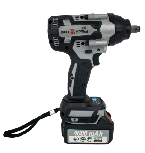 CHAVE DE IMPACTO 1/2 - 56.08KGFM SGT-7507 C/ BATERIA 21V 4AH - 0703750700 - SIGMA