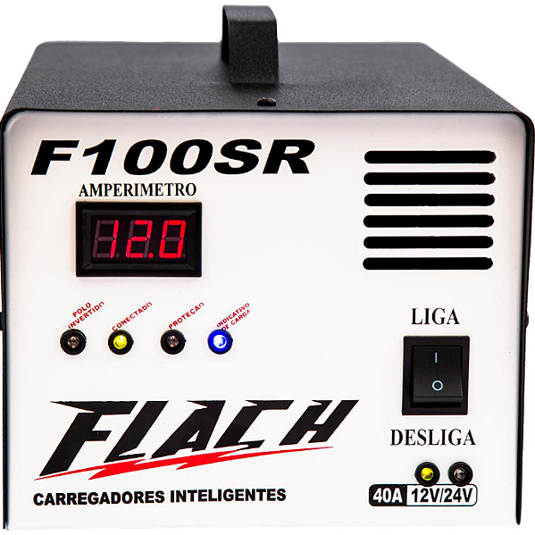 CARREGADOR DE BATERIA INTELIGENTE F100-12/24SR 127/220V 40A - F100-12/24 SR - FLACH