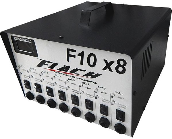CARREGADOR DE BATERIA INTELIGENTE F10X8 127/220V 10A 12V - F10X8 - FLACH