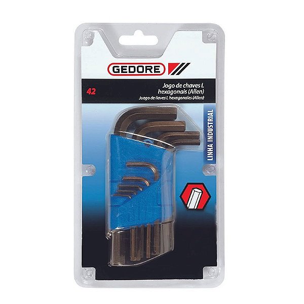 JOGO DE CHAVE L HEXAGONAL 1/16X3/8 (JG C/9PCS) 42-9P-GEDORE