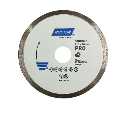 DISCO DIAMANT. CONTINUO 5POL. 110MM (CERAMICA) - NORTON